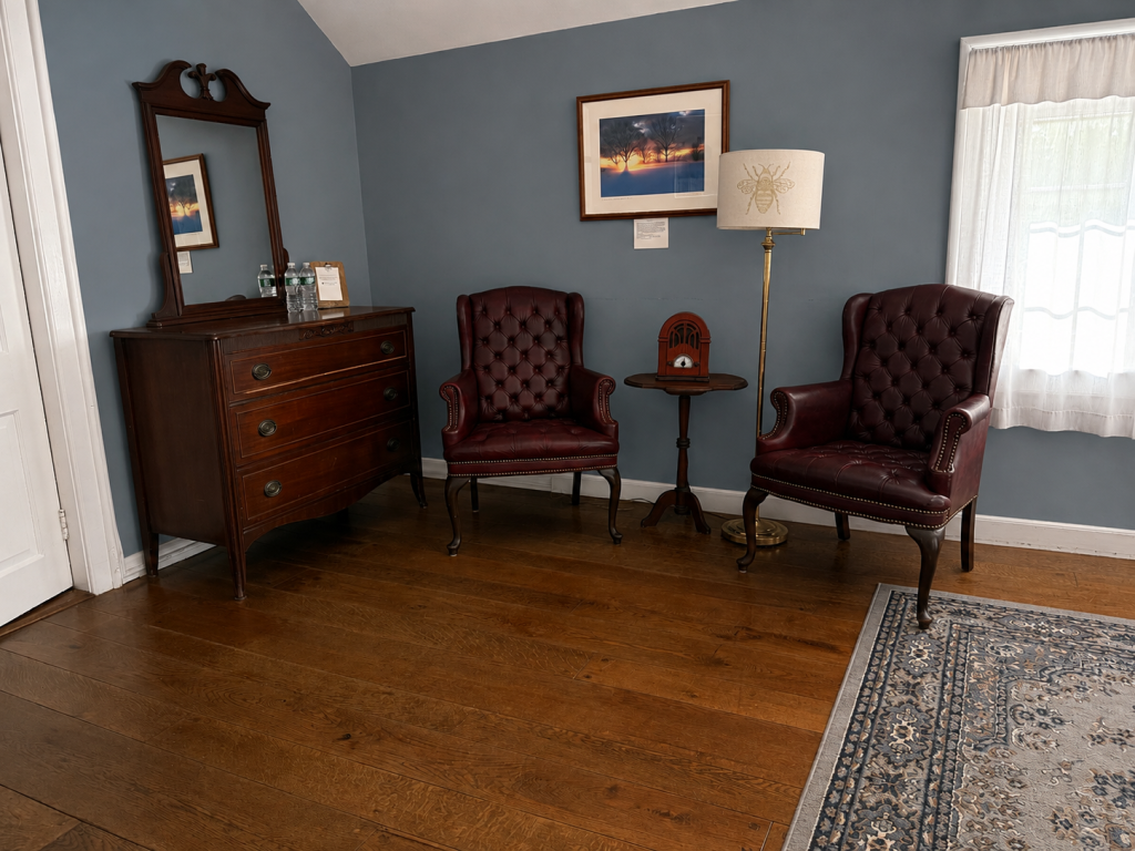 Entire Lodge Rental Storm King Lodge Room 3 Sitting Area & Dresser with Mirror